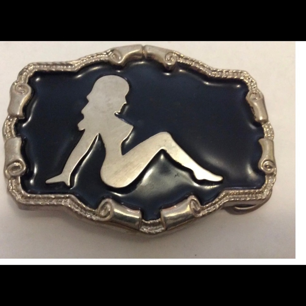 Vintage Sexy Lady Silhouette Trucker Belt Buckle